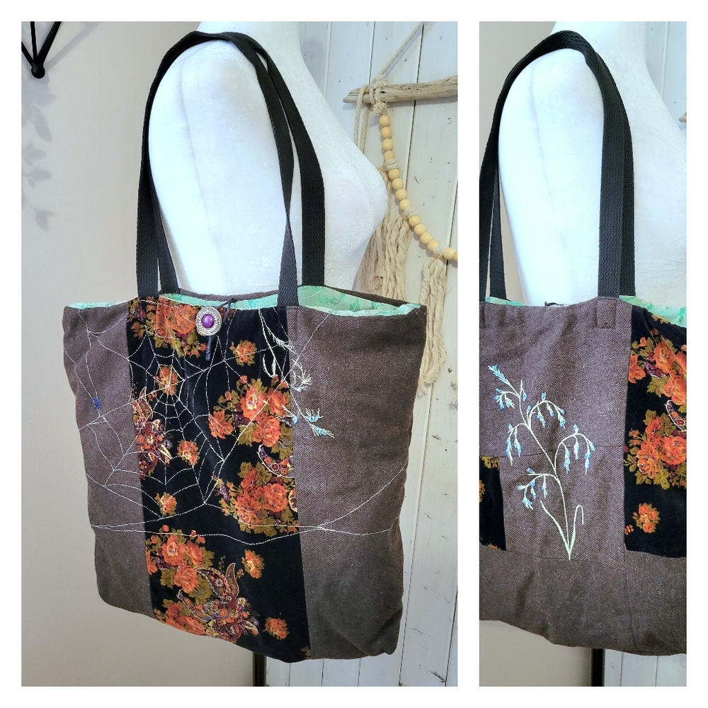 HANDCRAFTED EMBROIDERED SHOULDER TOTE BAG